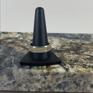 Men’s tungsten ring with gold meteor inlay 8mm